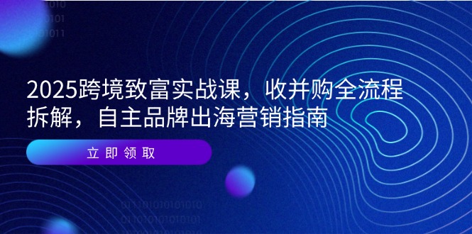 (14975期)2025跨境致富实战课,收并购全流程拆解,自主品牌出海营销指南众成网-学无止境-中创网zibi