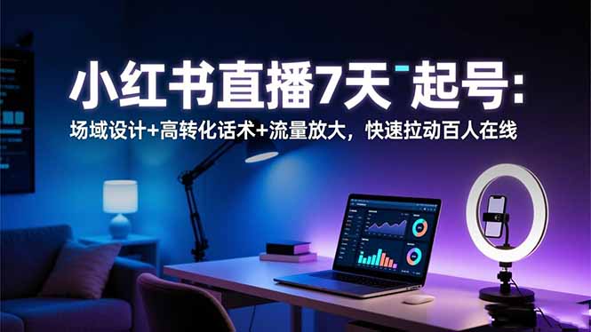 (16537期)小红书直播7天起号:场域设计+高转化话术+流量放大,快速拉动百人在线众成网-学无止境-中创网zibi