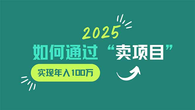 (14176期)2025年如何通过“卖项目”实现年入100万众成网-学无止境-中创网zibi