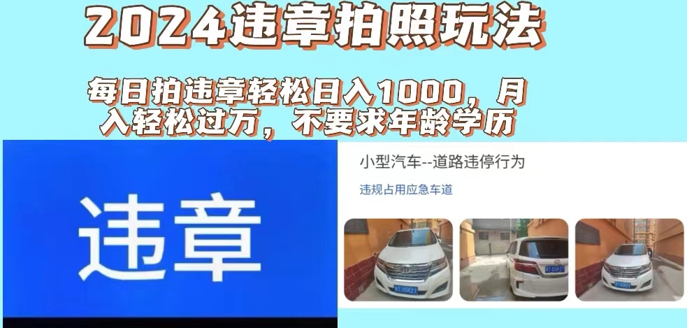 (11743期)2024违章拍照新玩法,推广躺赚+拍照赚钱双模式,日入1000+众成网-学无止境-中创网zibi