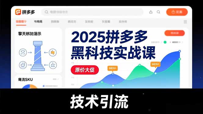 (16977期)2025拼多多黑科技实战课,擎天柱玩法、爆流SKU、原价大促,技术引流,单店日销轻松破千单众成网-学无止境-中创网zibi