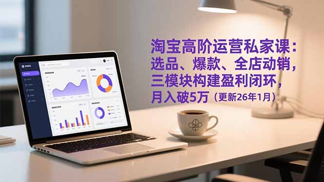 (17016期)淘宝高阶运营私家课:选品、爆款、全店动销,三模块构建盈利闭环,月入破5万(更新26年1月)众成网-学无止境-中创网zibi