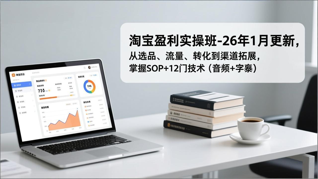 (17105期)淘宝盈利实操班-26年1月更新,从选品、流量、转化到渠道拓展,掌握SOP+12门技术(音频+字幕)众成网-学无止境-中创网zibi