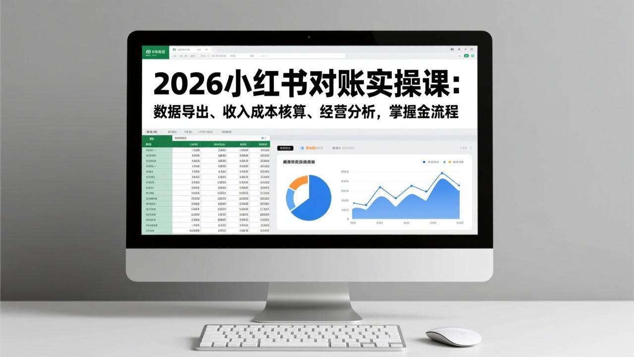 (17071期)2026小红书对账实操课:数据导出、收入成本核算、经营分析,掌握全流程众成网-学无止境-中创网zibi