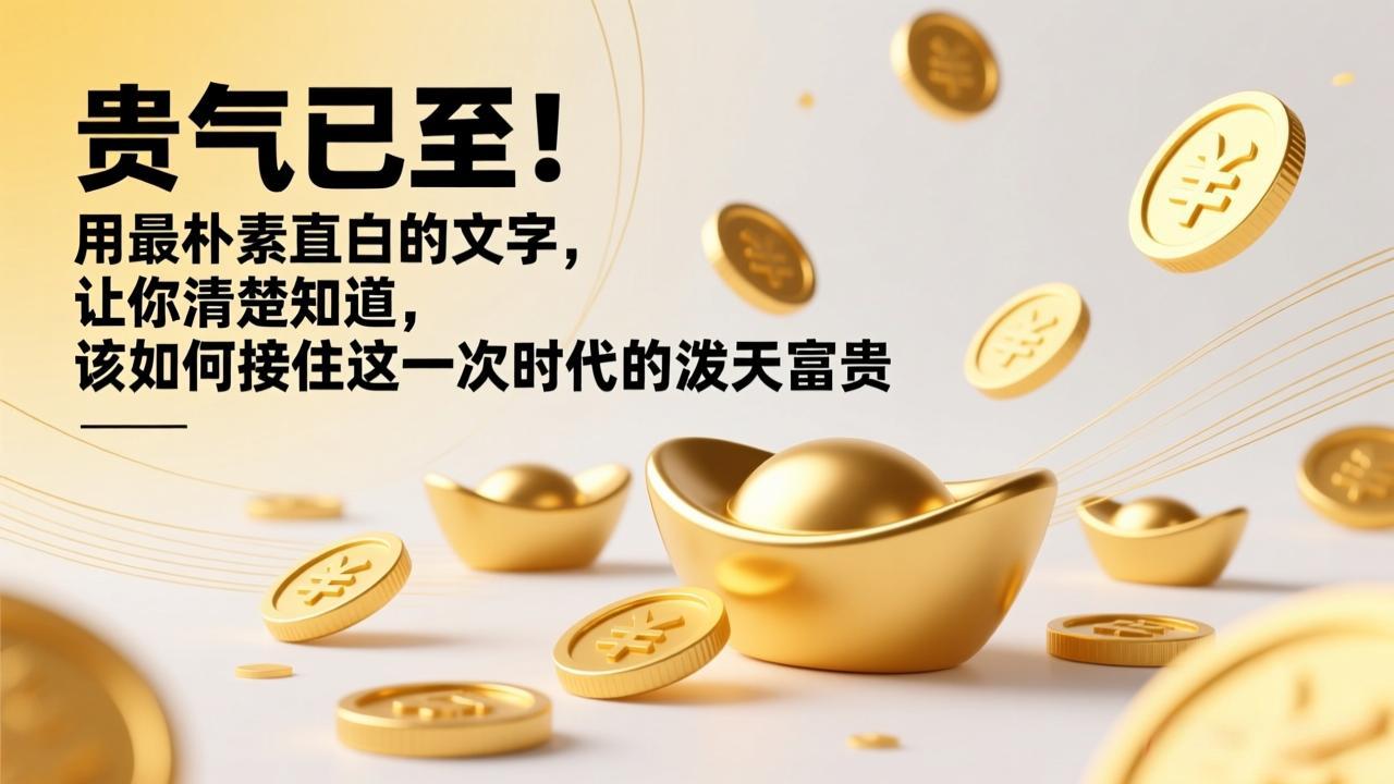 (17049期)付费文章:贵气已至!用最朴素直白的文字,让你清楚知道,该如何接住这一次时代的泼天富贵众成网-学无止境-中创网zibi