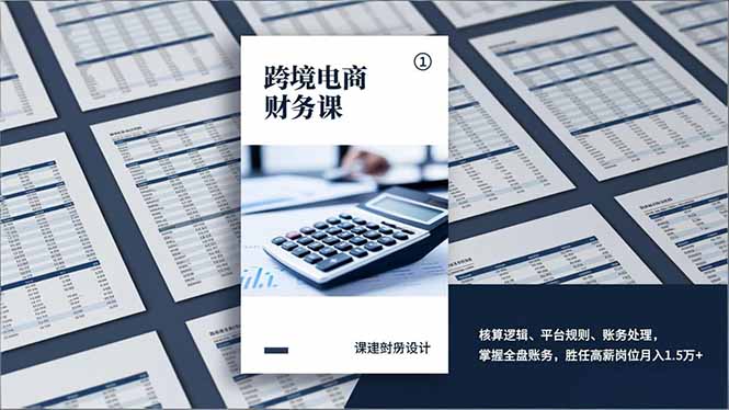 (17036期)跨境电商财务课,核算逻辑、平台规则、账务处理,掌握全盘账务,胜任高薪岗位月入1.5万+众成网-学无止境-中创网zibi