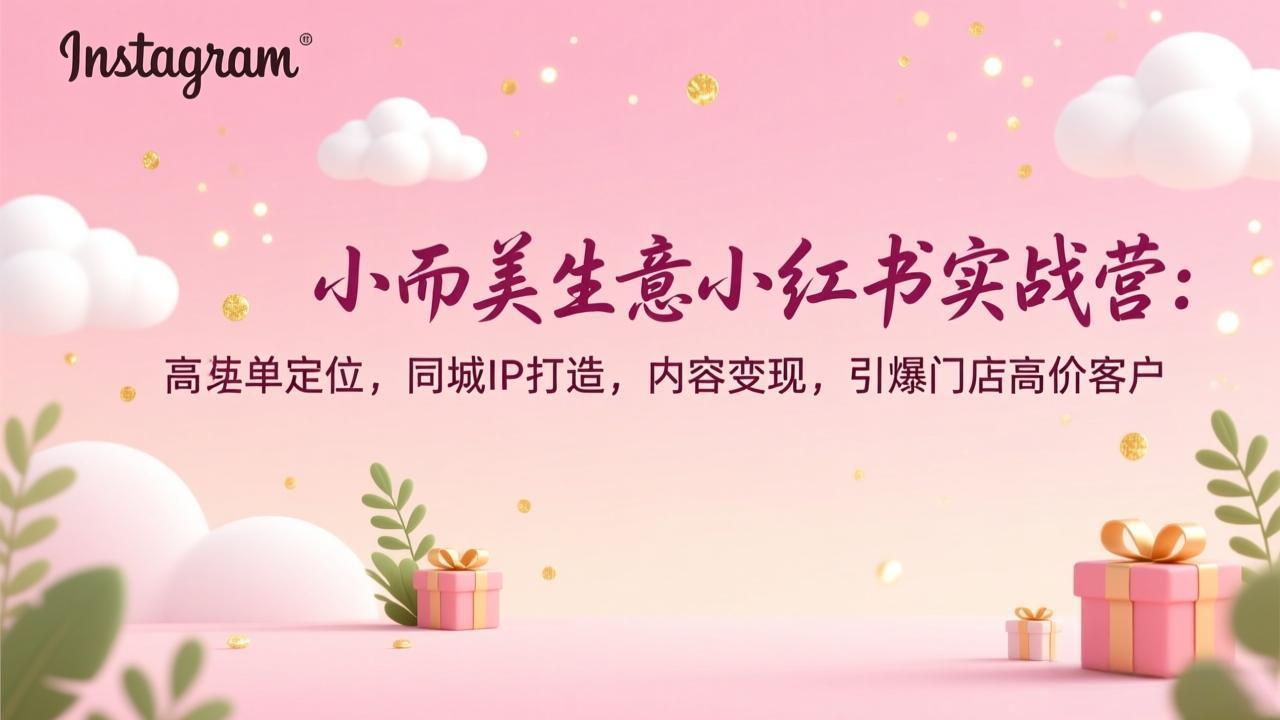 (17113期)小而美生意小红书实战营:高客单定位,同城IP打造,内容变现,引爆门店高价客户众成网-学无止境-中创网zibi